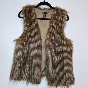 Faux Fur Vest New Directions Glamorous Mobwife GangsterGirl Glam Maximalist M